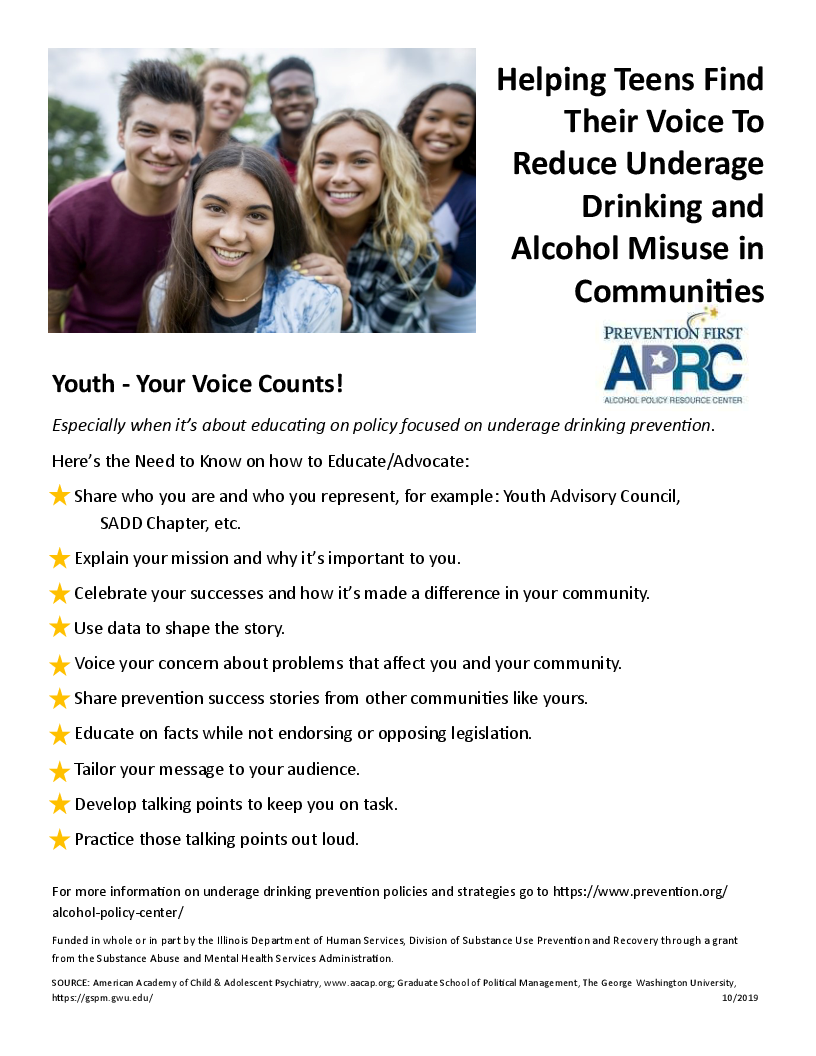 Policies And Strategies To Address Underage & Excessive Drinking